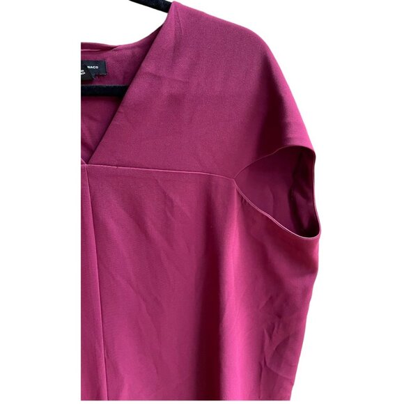 Club Monaco Size 2 Maroon/Red V-Neck Vanellie Cocoon Dress - Picture 4 of 7